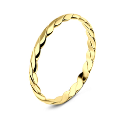 Gold Plated Twisted Band Ring NSR-844-GP